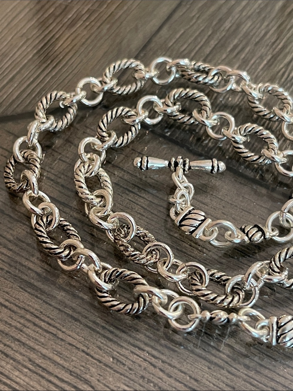 Vintage Premier Designs “Two Hearts” Silver-tone Toggle Cable Chain Necklace - Picture 11 of 14